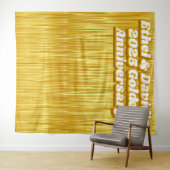 Bruiloft Jubileum Gouden Faux Streamer Achtergrond Wandkleed (In Situ (horizontaal))