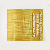 Bruiloft Jubileum Gouden Faux Streamer Achtergrond Wandkleed (Voorkant (horizontaal))