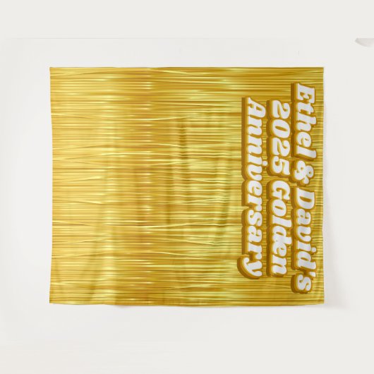 Bruiloft Jubileum Gouden Faux Streamer Achtergrond Wandkleed (Voorkant (horizontaal))