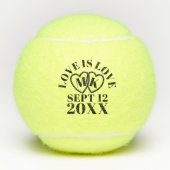 Bruiloft Jubileum Hart Monogram Tennisballen (Voorkant)