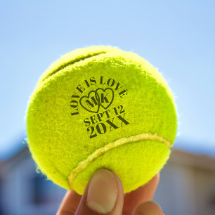 Bruiloft Jubileum Hart Monogram Tennisballen