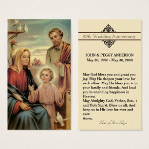 Bruiloft Jubileum Herdenking Heilige Kaart & Gebed