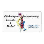Bruiloft Jubileum Las Vegas Wijnlabels Etiket (Voorkant)