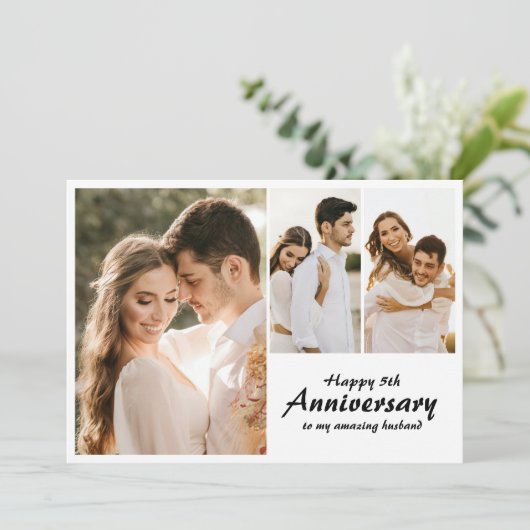 Bruiloft Jubileum Moderne fotokaart (Staand voorkant)