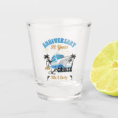 Bruiloft Jubileum Paar Cruise Shot Glas (Voorkant)