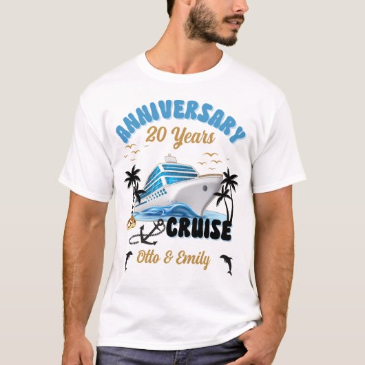 Bruiloft Jubileum Paar Cruise T-shirt (Voorkant)
