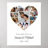 Bruiloft Jubileum Paar Hart Foto Collage Poster (Voorkant)