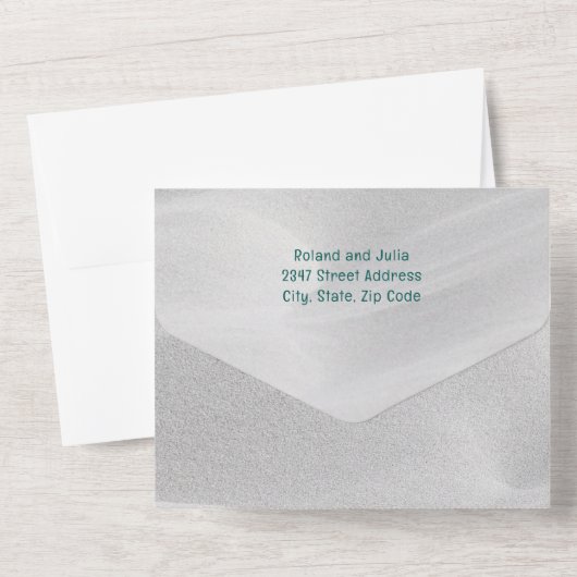 Bruiloft Jubileum Partij Zanddollar QR-code All In One Uitnodiging (Achterkant)