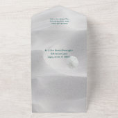 Bruiloft Jubileum Partij Zanddollar QR-code All In One Uitnodiging (Buitenkant)