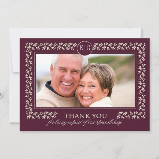 Bruiloft Jubileum Party | Aangepaste foto Bedankkaart (Voorkant)