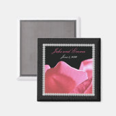 Bruiloft Jubileum roze rozenblaadjes Magneet (Voorkant / Achterkant)