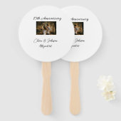 Bruiloft Jubileum toevoegen naam jaar afbeelding t Handwaaier (Voorkant en achterkant)