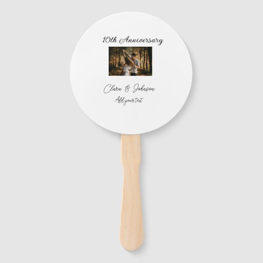 Bruiloft Jubileum toevoegen naam jaar afbeelding t Handwaaier (Voorkant)