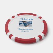 Bruiloft Jubileum toevoegen naam jaar afbeelding t Poker Chips (Enkel)