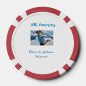 Bruiloft Jubileum toevoegen naam jaar afbeelding t Poker Chips (Achterkant)
