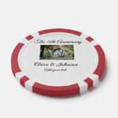 Bruiloft Jubileum toevoegen naam jaar afbeelding t Poker Chips (Enkel)