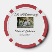 Bruiloft Jubileum toevoegen naam jaar afbeelding t Poker Chips (Achterkant)