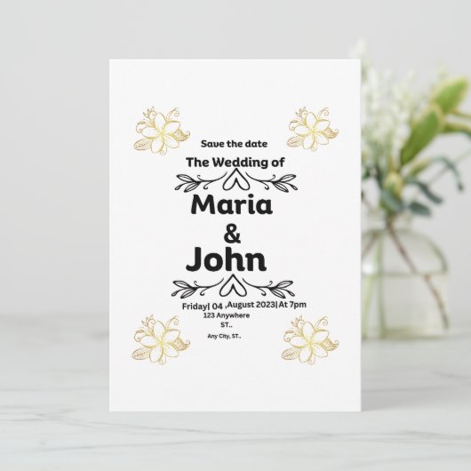 "bruiloft Jubileum uitnodiging" Kaart (Staand voorkant)