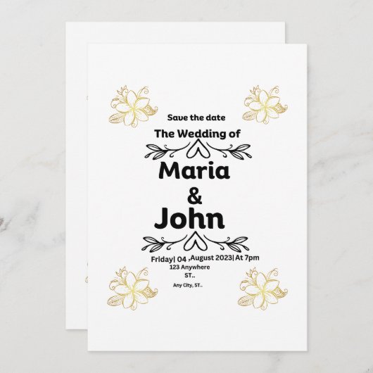 "bruiloft Jubileum uitnodiging" Kaart (Voorkant / Achterkant)