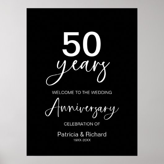 Bruiloft Jubileum Welkomstbord Poster (Voorkant)