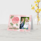 Bruiloft Jubileum Zachte Rozen met aangepaste foto Kaart (Gele Bloem)