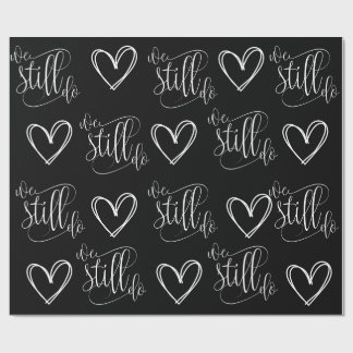 Bruiloft Jubileum Zwart Hart Cadeaupapier