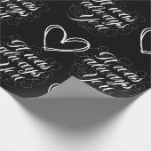 Bruiloft Jubileum Zwart Romantisch Cadeaupapier (Hoek)