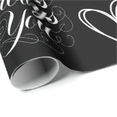 Bruiloft Jubileum Zwart Romantisch Cadeaupapier (Rol Hoek)