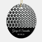 Bruiloft Jubileum Zwart Wit Geometrisch Keramisch Ornament (Links)