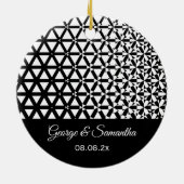 Bruiloft Jubileum Zwart Wit Geometrisch Keramisch Ornament (Achterkant)