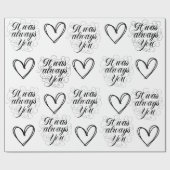 Bruiloft Jubileum Zwart-wit Thema Cadeaupapier (Vlak)