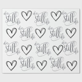 Bruiloft Jubileum Zwart-wit Thema Cadeaupapier