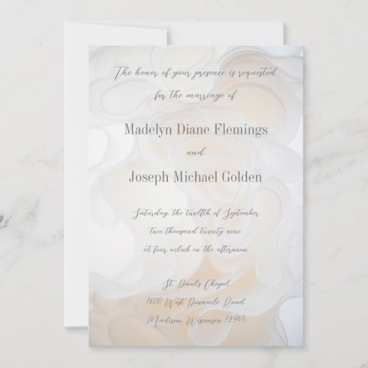 Bruiloft jurk achtergrond - bruiloft uitnodiging (Voorkant)