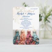 Bruiloft jurk stijl informatiekaartje (Staand voorkant)