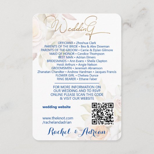 Bruiloft jurk stijl informatiekaartje (Achterkant)