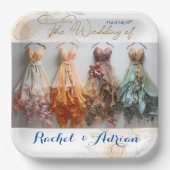Bruiloft jurk stijl papieren bordje (Voorkant)