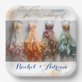 Bruiloft jurk stijl papieren bordje