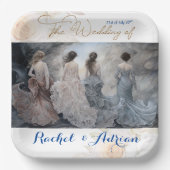 Bruiloft jurk stijl papieren bordje (Voorkant)