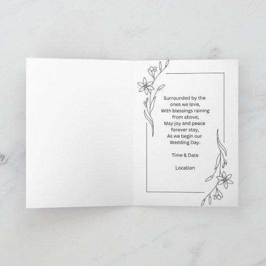 bruiloft kaart (Binnen)