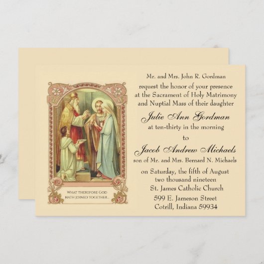  bruiloft kaart (Voorkant / Achterkant)