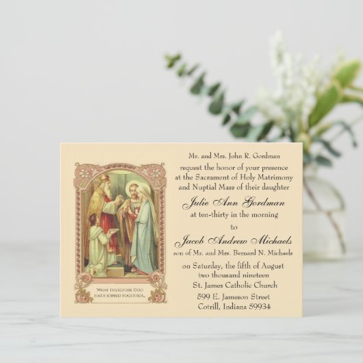 bruiloft kaart (Staand voorkant)