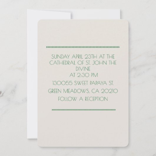 " BRUILOFT KAART " (Achterkant)