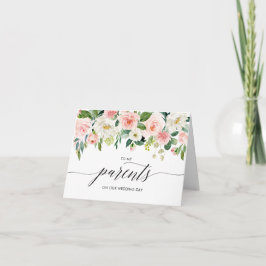 Bruiloft Kaart aan ouders, aandenken, notitie