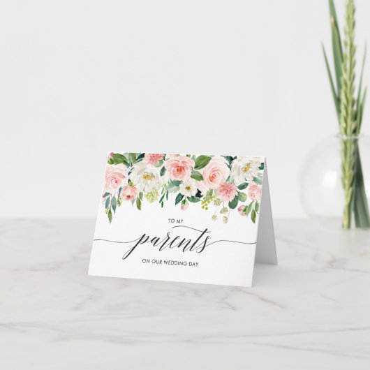 Bruiloft Kaart aan ouders, aandenken, notitie (Voorkant)