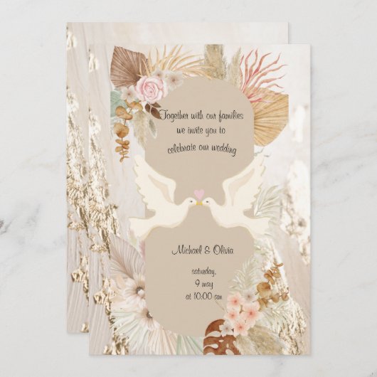 Bruiloft Kaart, gepersonaliseerde bruiloft Kaart (Voorkant / Achterkant)