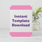 Bruiloft Kaart Instant Download Sjabloon (Staand voorkant)