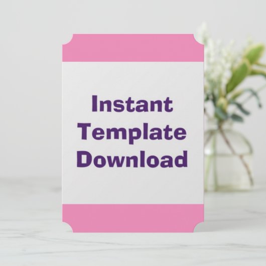 Bruiloft Kaart Instant Download Sjabloon (Staand voorkant)