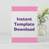 Bruiloft Kaart Instant Download Sjabloon (Staand voorkant)