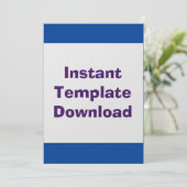 Bruiloft Kaart Instant Download Sjabloon (Staand voorkant)