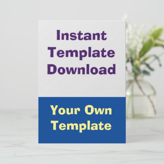 Bruiloft Kaart Instant Download Sjabloon (Staand voorkant)